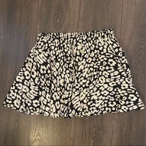 Leopard Print Flowy Mini Skirt